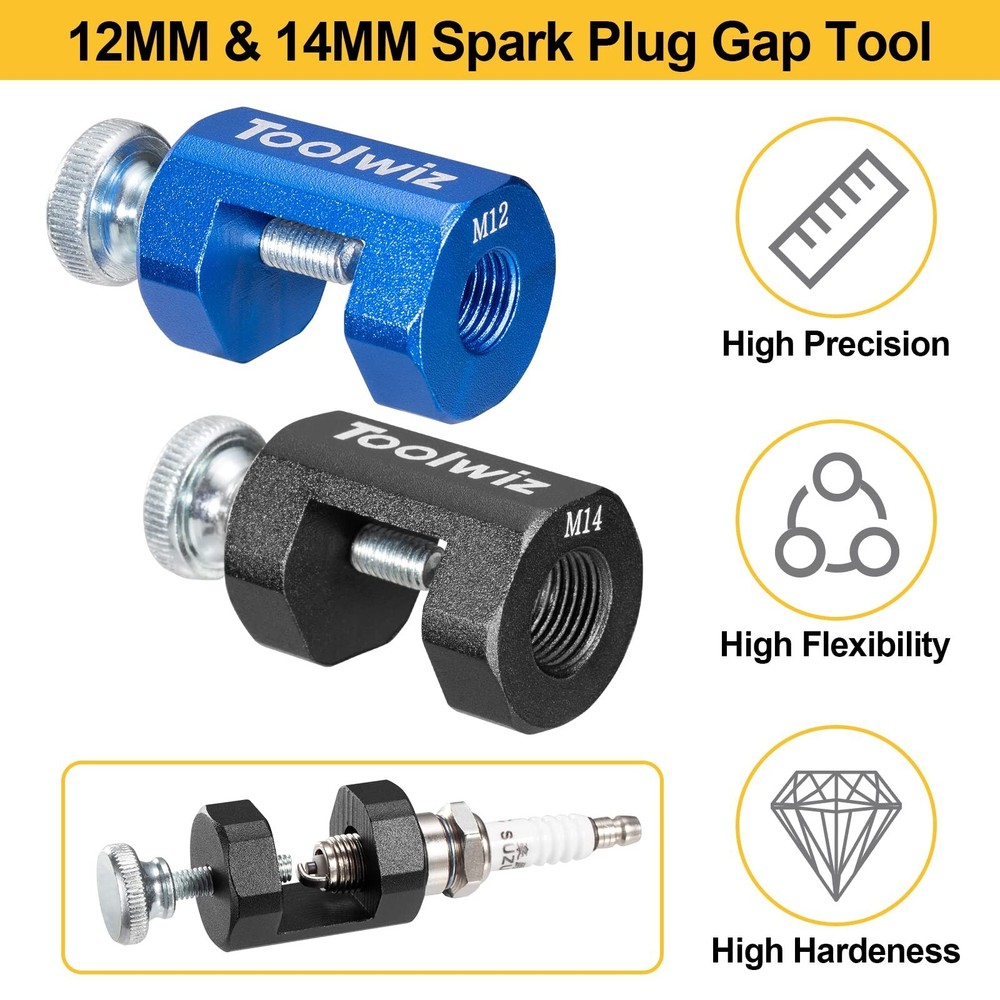 Toolwiz Spark Plug Gap Tool 2pcs, High Precise Gapping Tool Adjustment Kit fo...