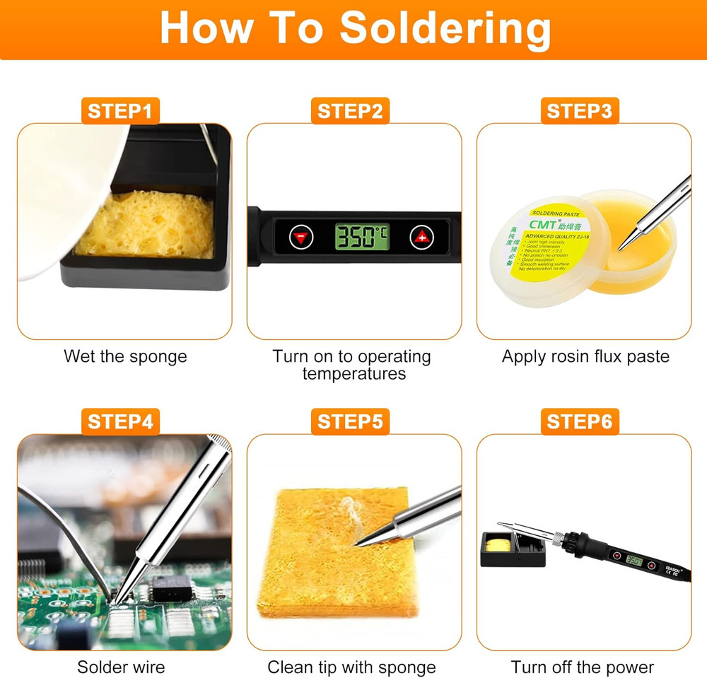 Soldering Iron Kit 80W LCD Adjustable Temperature 180-520℃