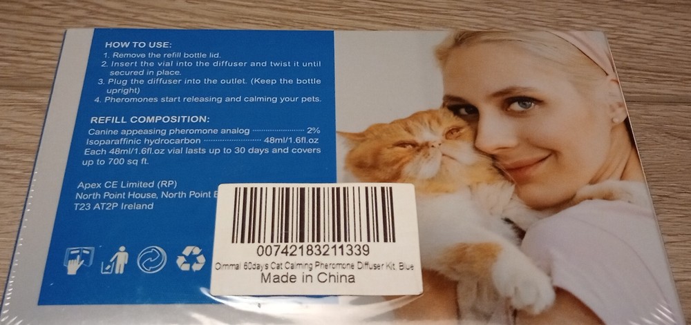 Immal Cat Calming Pheromone Diffuser Plus 2 Refills 60 Day Kit Exp. 2028 Sealed!