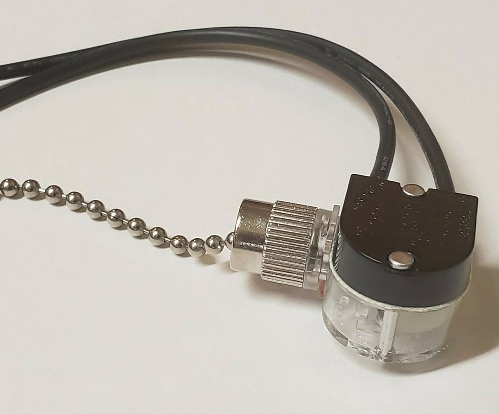 NICKEL PULL CHAIN CANOPY SWITCH SINGLE CIRCUIT NEW 30044J