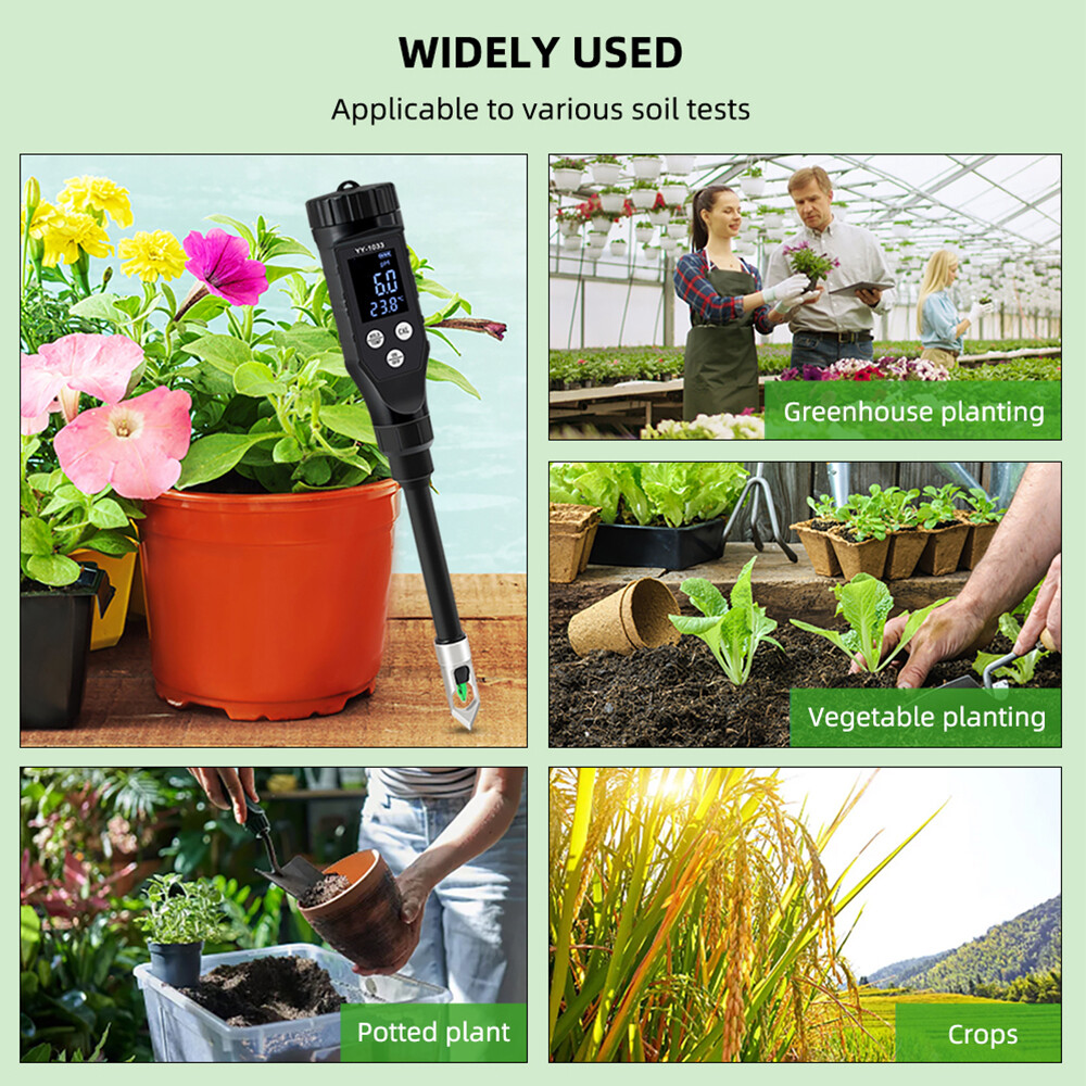 Smart Soil PH Meter 0.0-14.0pH Bluetooth Soil Data Logger Temp Acidity Analyzer