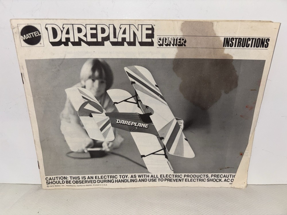 Mattel Dareplane Stunter Original Instructions