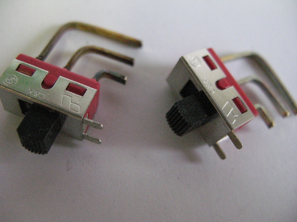 C&K 1101M2S3AV2QE2 Slide Switch SPDT VERTICAL RIGHT ANGLE THRU HOLE