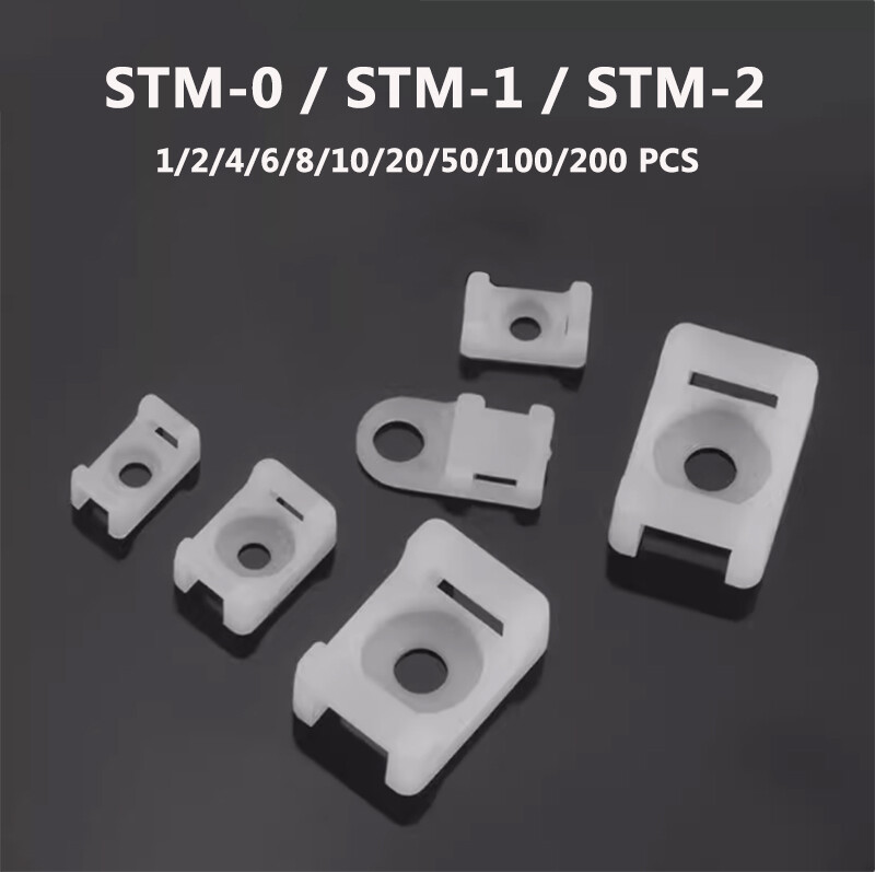 1-200 pcs Screw Base for Cable Ties Mounting Base Mounting Base Holder STM-1/2/3