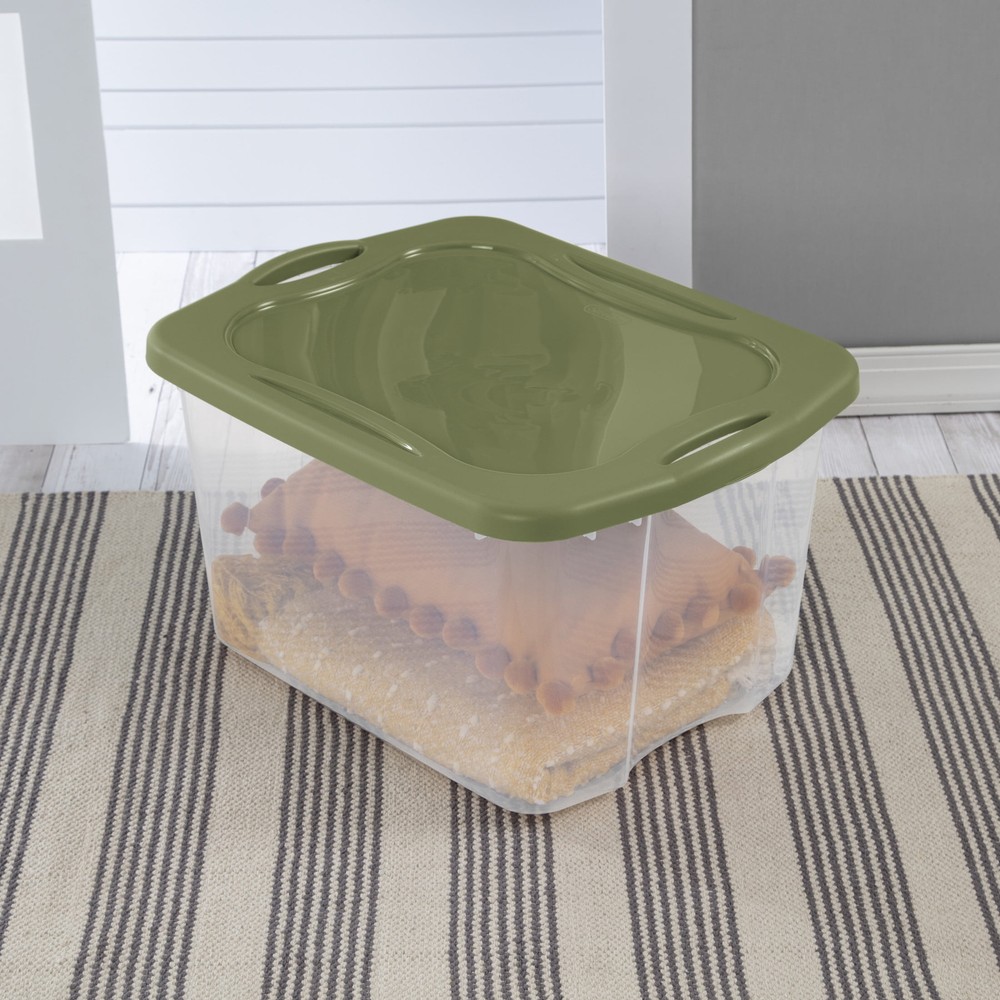 Storage Bin, Full-Grip Handles, Green