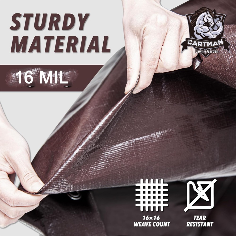 Heavy Duty Tarp 5/10/16/18/20 Mil Waterproof Tarpaulin Cover w/ Grommets