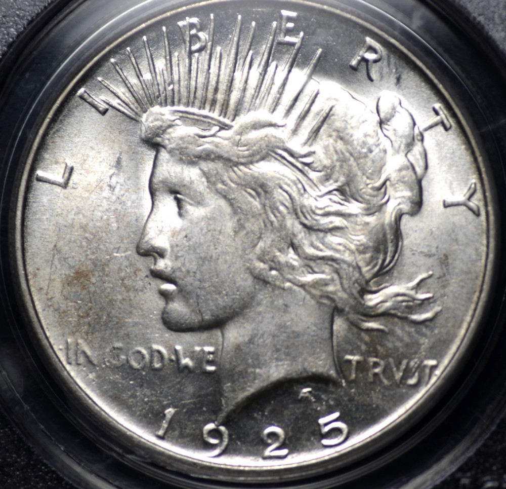 1925 S PEACE DOLLAR PCGS MS 62 NICE COIN FOR THIS CONDITIONALLY CHALLENGED DATE