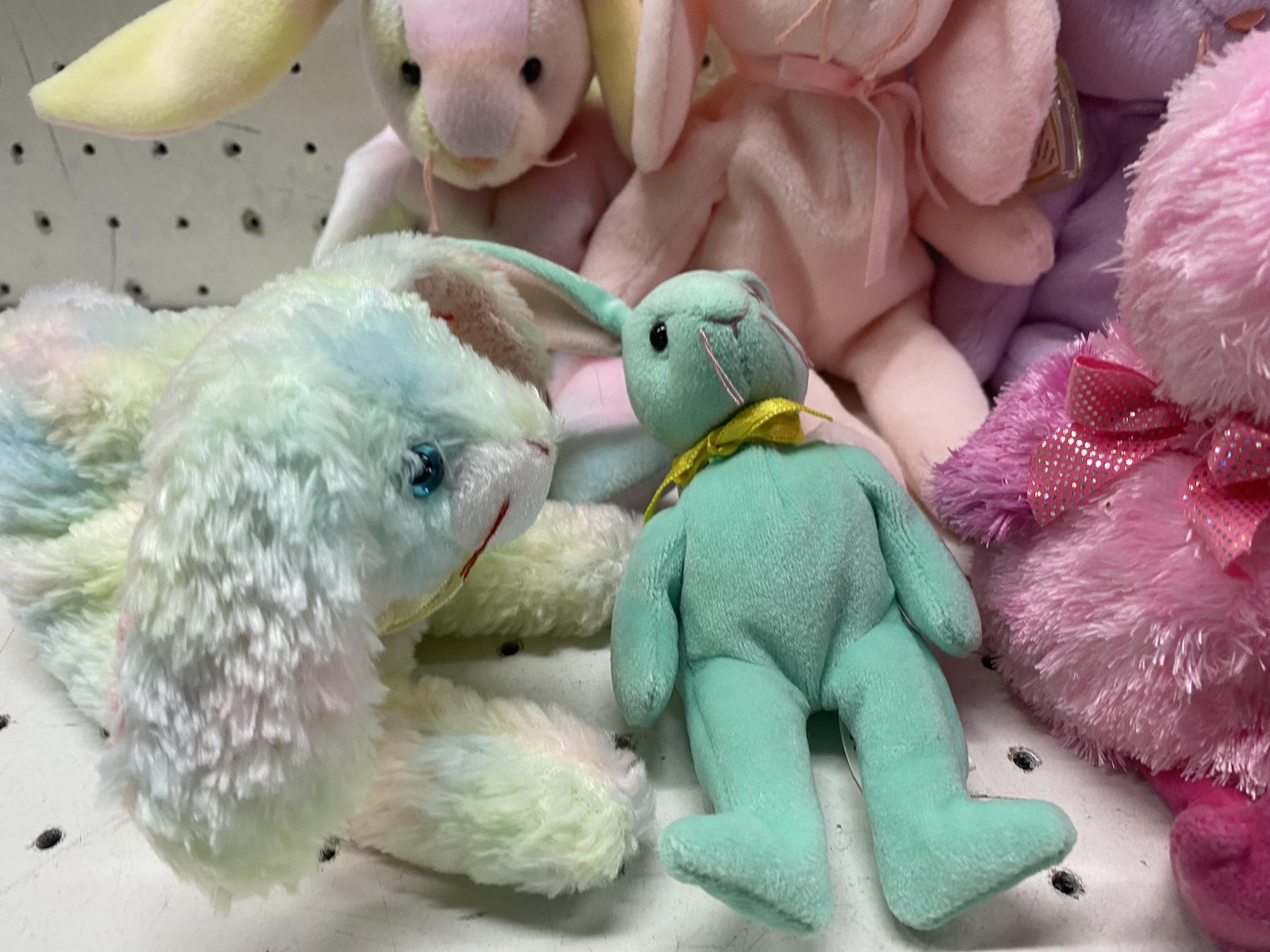 Vintage Ty Easter Bunny Chick Bear Plush Lot 11 Small Pastel Stuffed Animal Toys