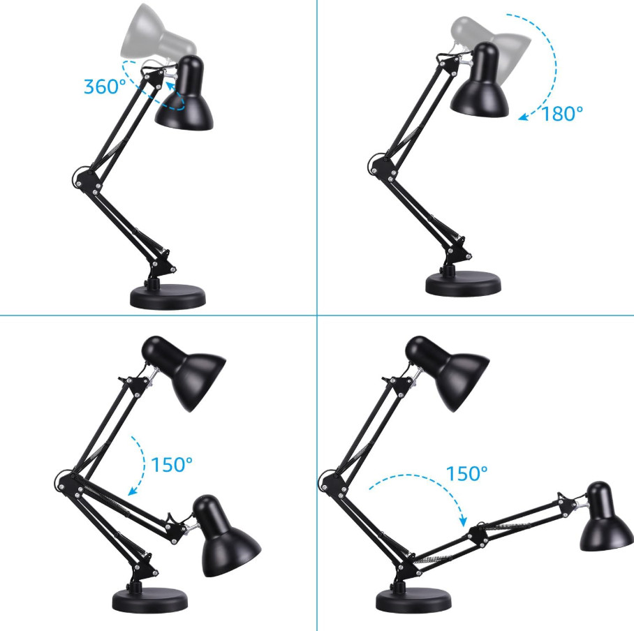 Swing Arm Desk Lamp Clamp Light Work Bench Computer Artist Drafting Studio Table