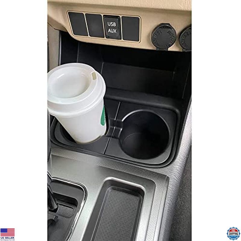JDMCAR Durable Cup Holder Inserts for Toyota Tacoma 2005-2015, Basic Black, 2