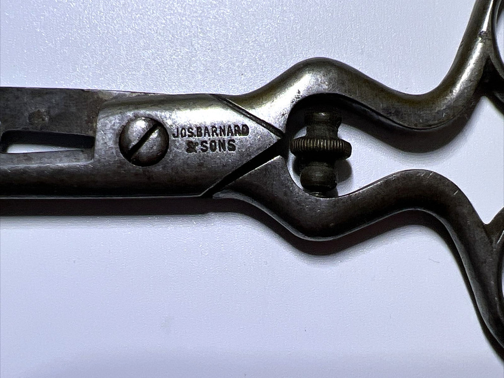 Jos Barnard & Sons Small Scissors Embossed Deer Stag Makers Mark