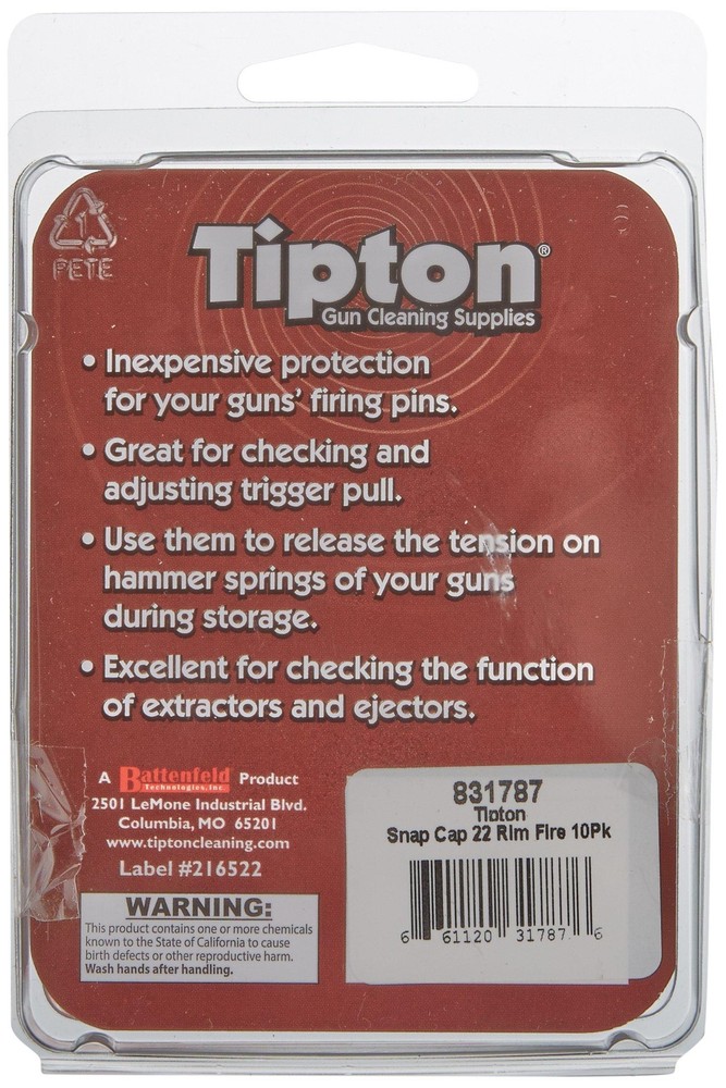 Tipton Snap Caps 22 LR, Per 10