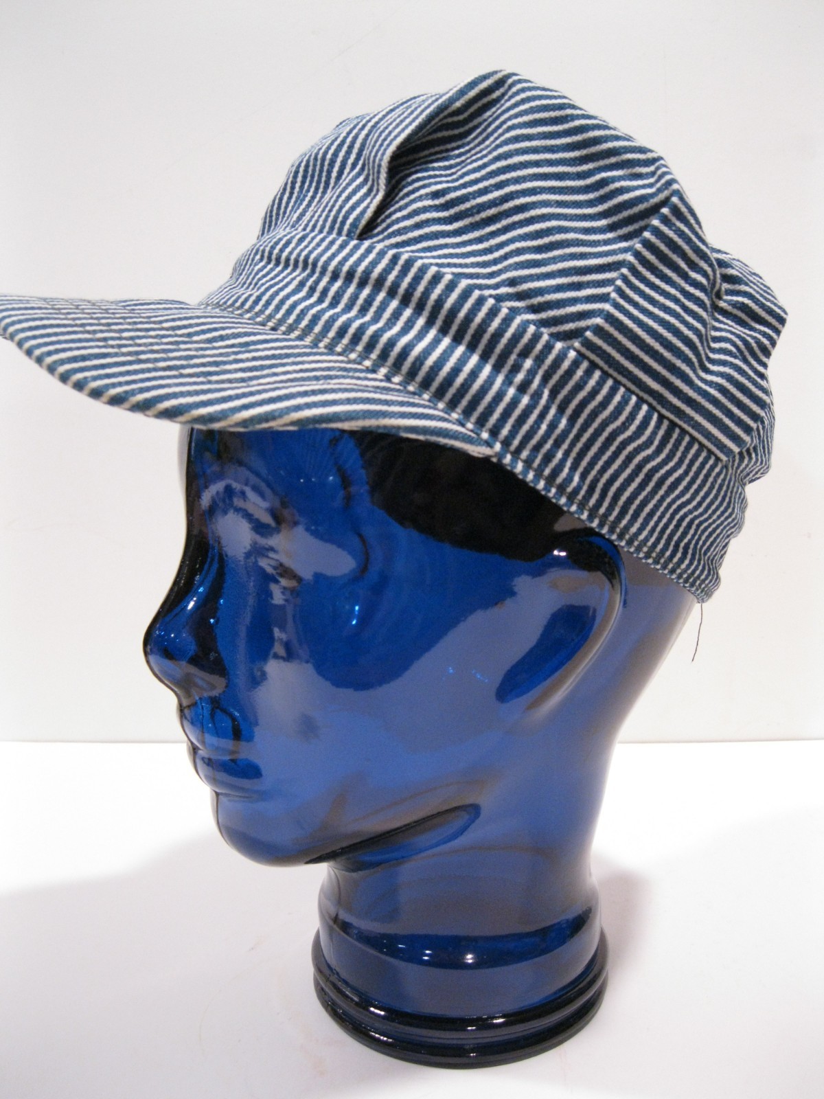 Glass Head Classic Blue, Life Size Mannequin Head for Decor, Display Hats, Wigs,