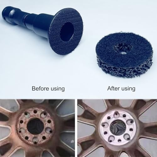 Wheel Hub Cleaning Tool Kit 10-Pad Quick Rust Removal for Lug Studs & Rotors