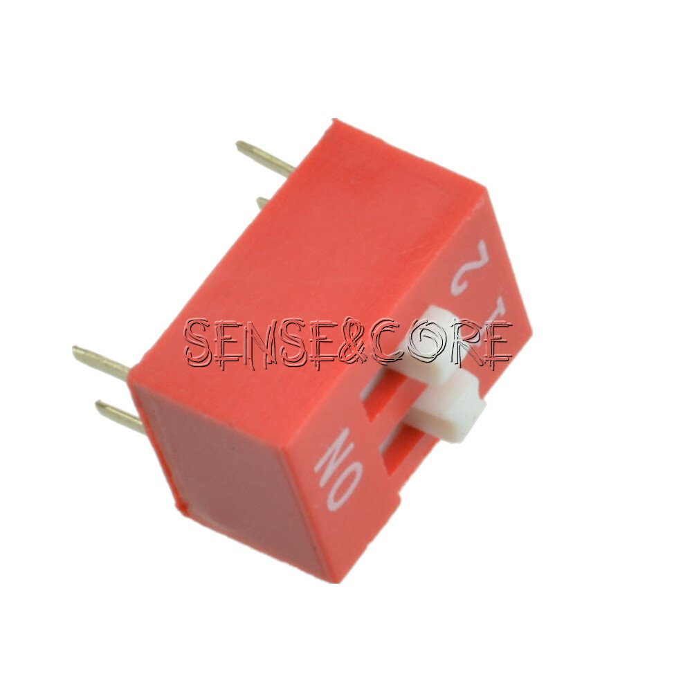 20PCS 2.54mm 2-Position Way DIP Slide Type Switch Module Red Pitch-