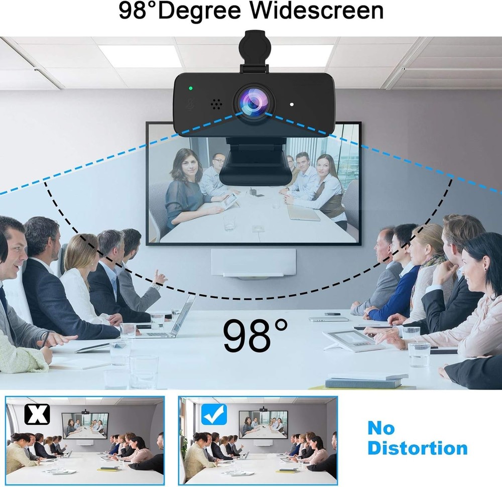 1080P Webcam with Microphone & Privacy Cover for PC USB HD Web Camera