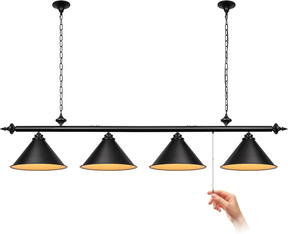 71In Billiard Pool Table Light with Pull Chain Switch on Pendant Light Fixture 4