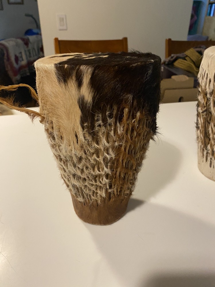 African Animal Hide Hand Drum 10”