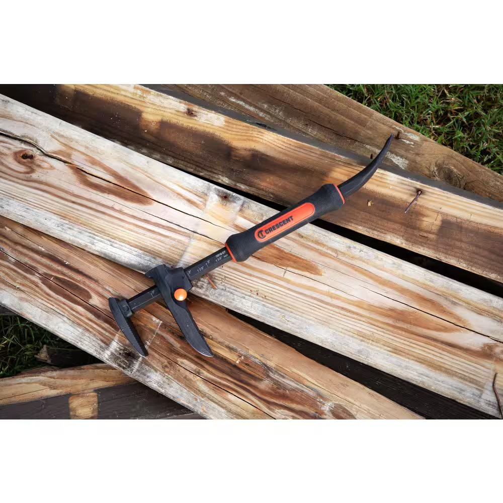 16 In. Adjustable Board Bending Pry Bar with Nail Puller and Grip