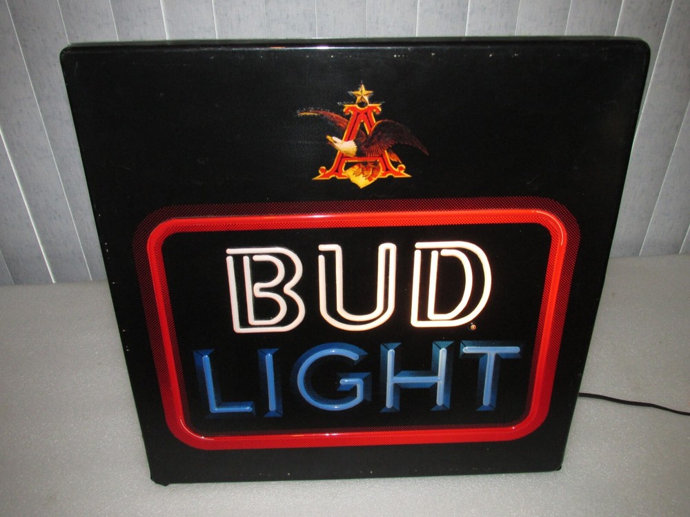 Bud Light Beer SIGN lighted neo plastic 80's