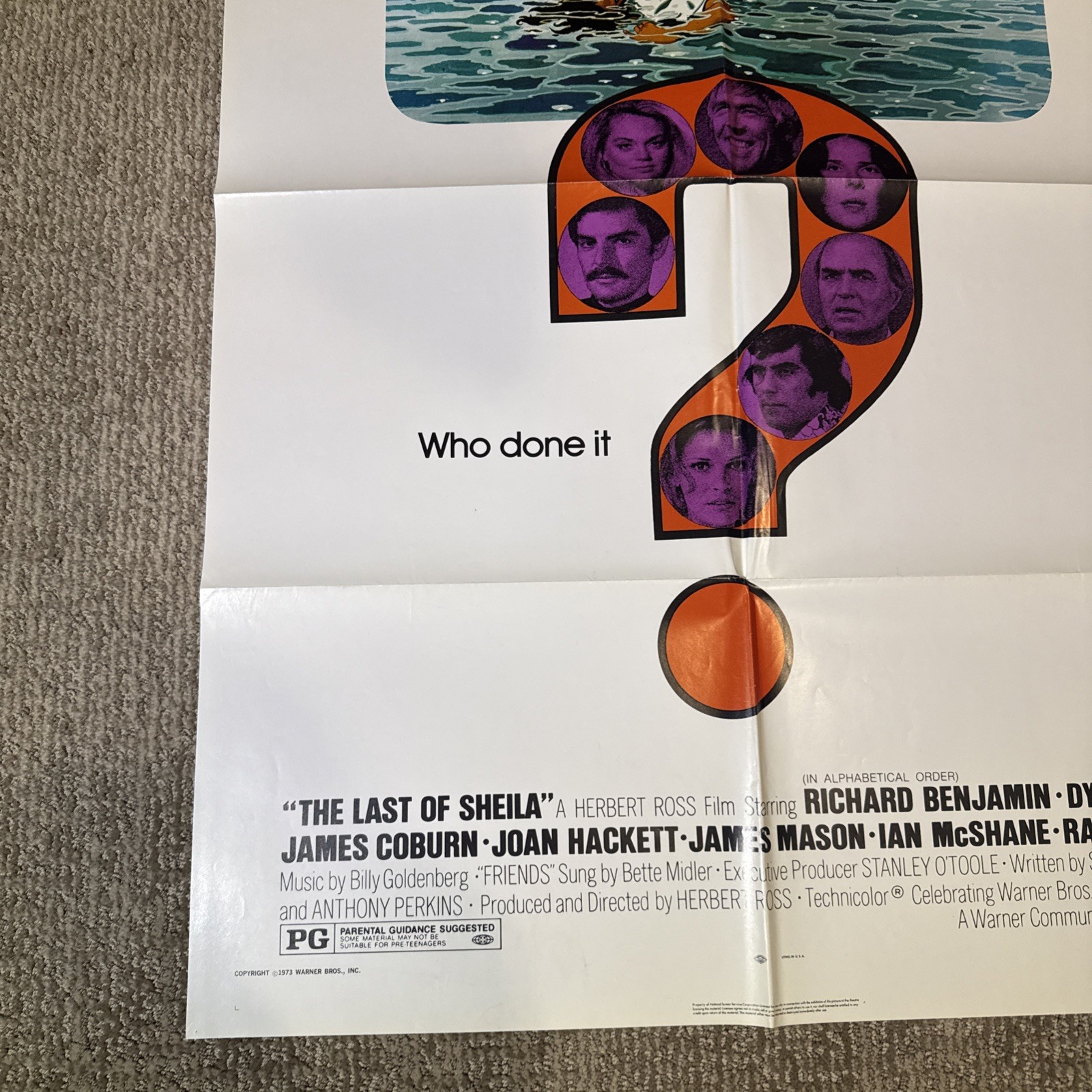 The Last Of Sheila Original 1973 27" X 41" J. Coburn D. Cannon Vintage 1 Sheet