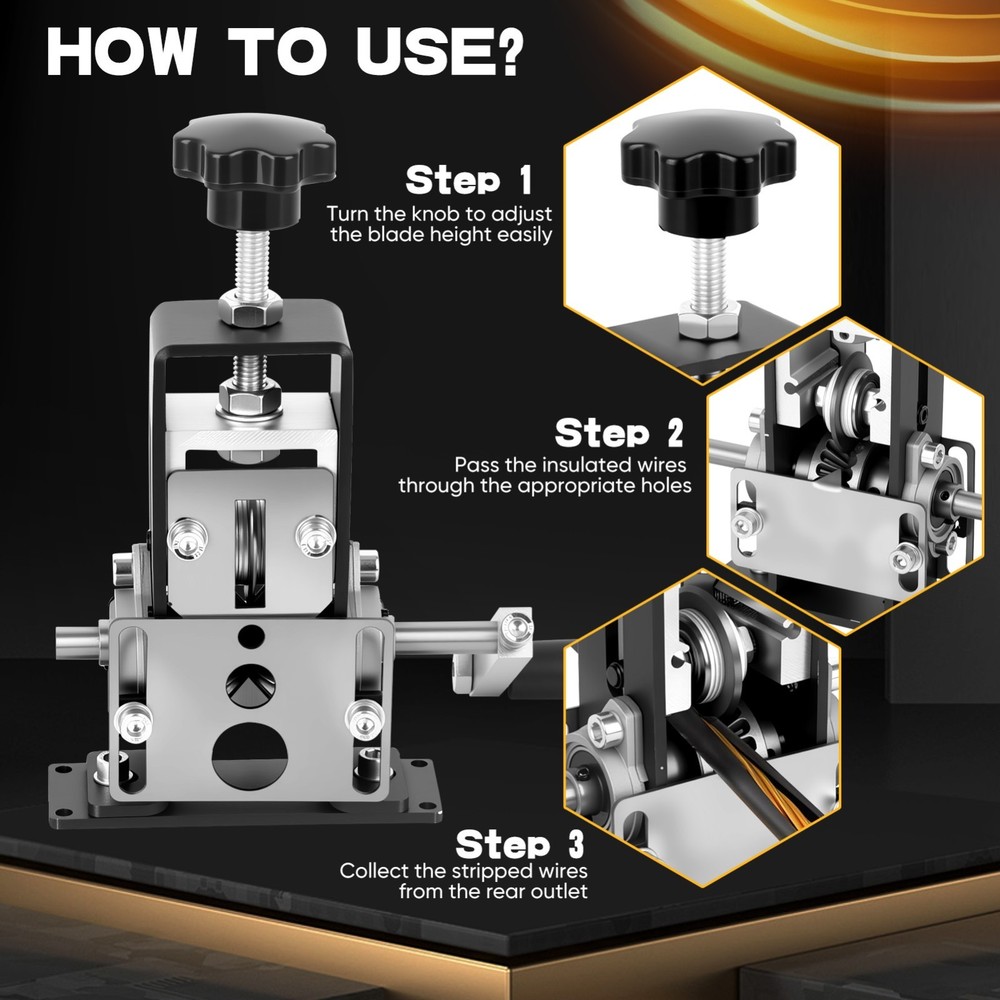 Manual Wire Stripping Machine, Dual Mode 1~21mm Adjustable Scrap Copper Stripper