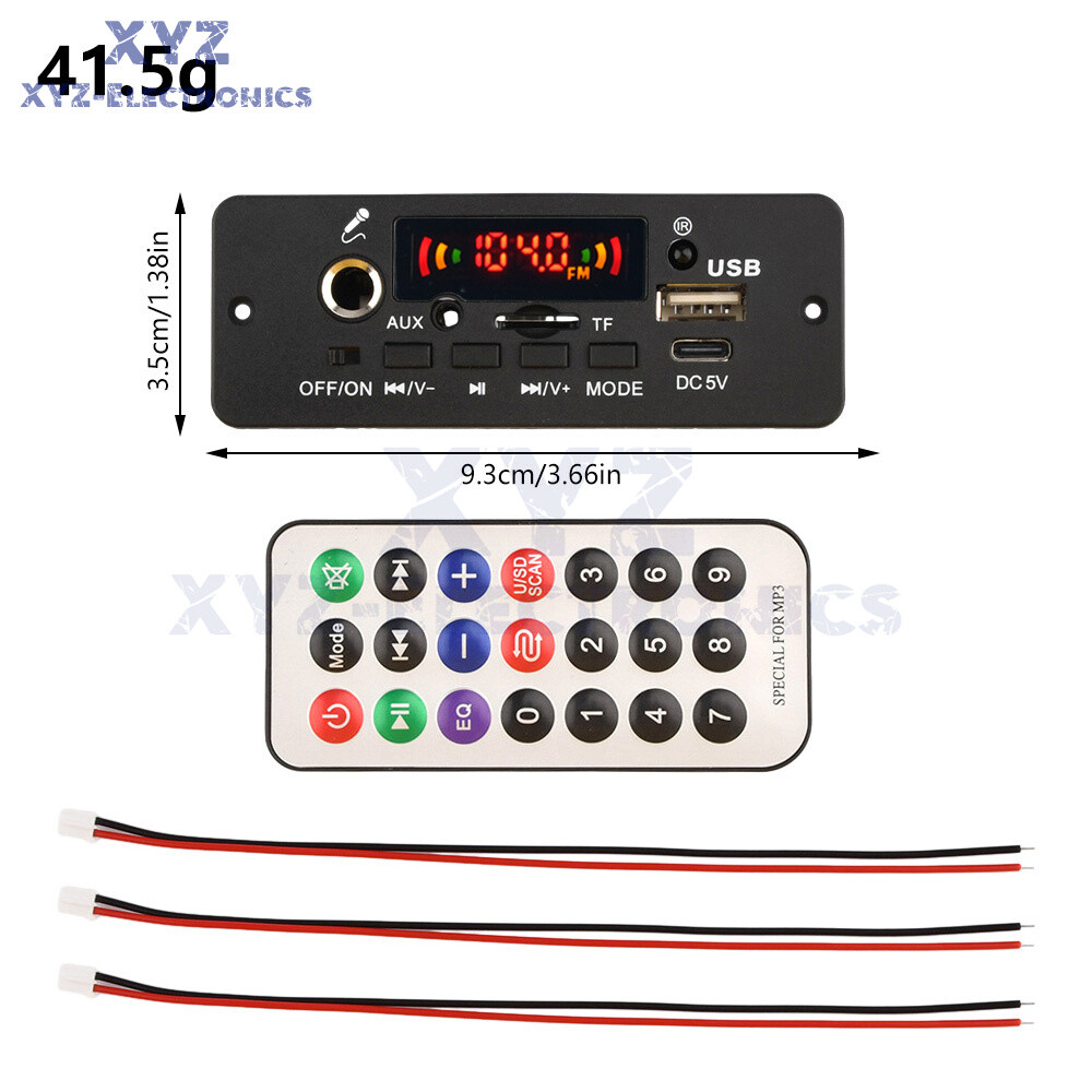DC5V 2*5W Bluetooth 5.0 Amplifier MP3 Decoder Board Car Music Player FM Radio