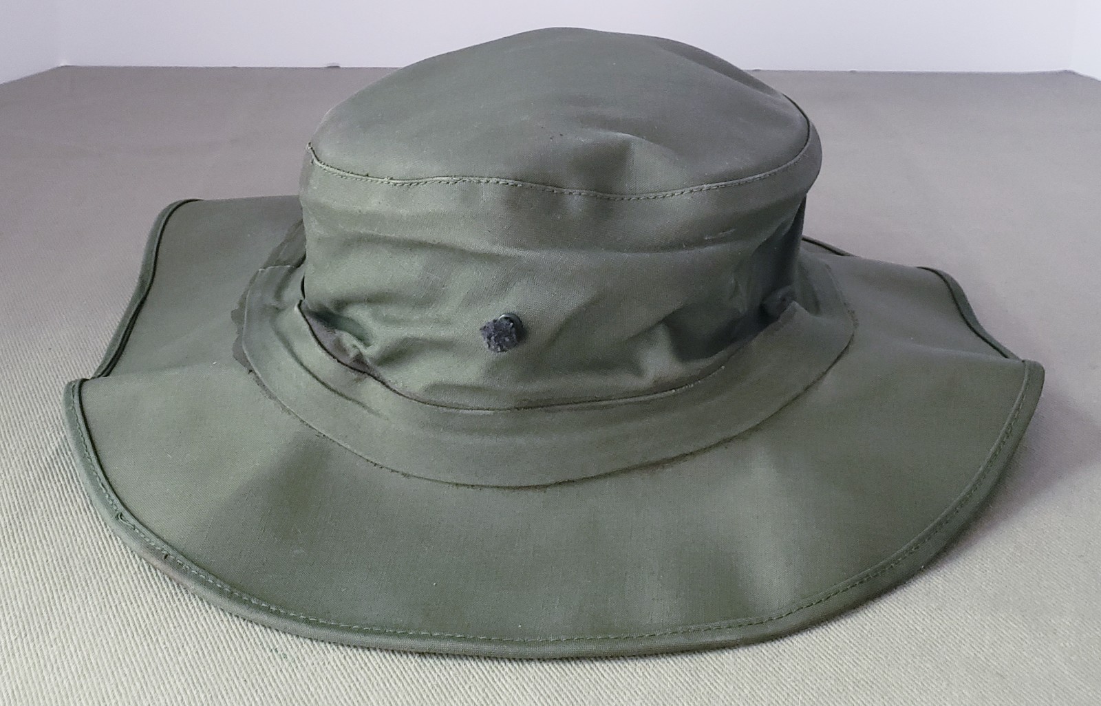 Vietnam Era US Army Rubberized Cotton Rain Hat Boonie Cap OG-107