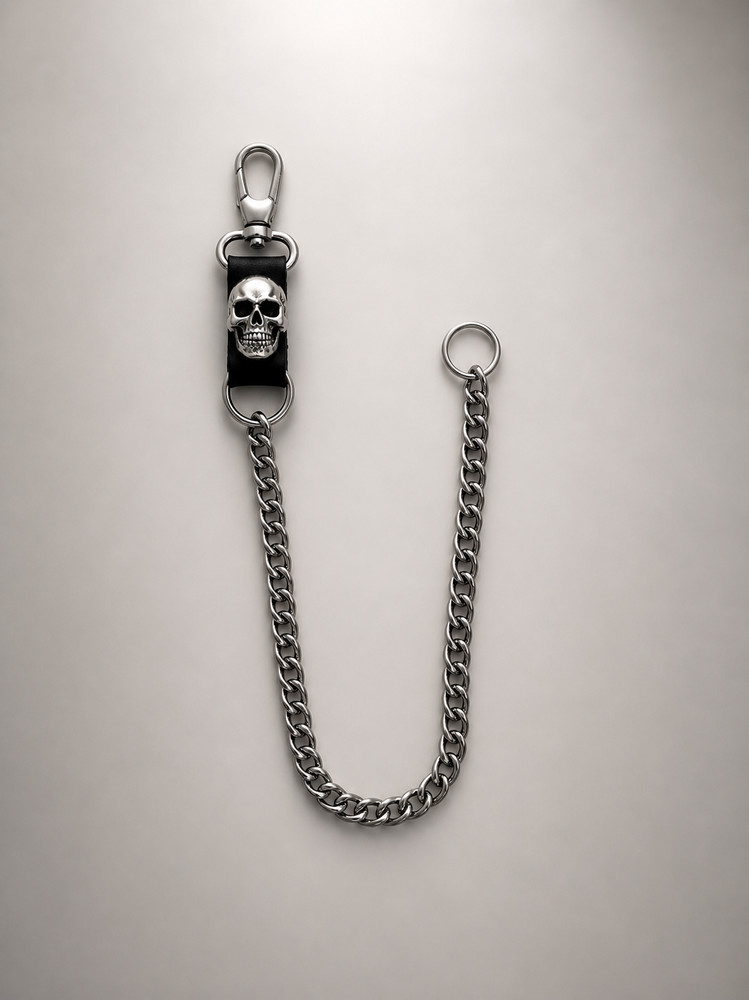 custom made 20in skull wallet chain