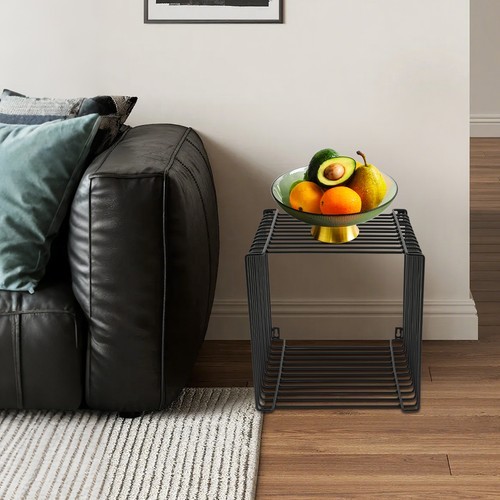 Square Geometry Side Table Linear Metal End Table Vintage sofa coffee table Iron