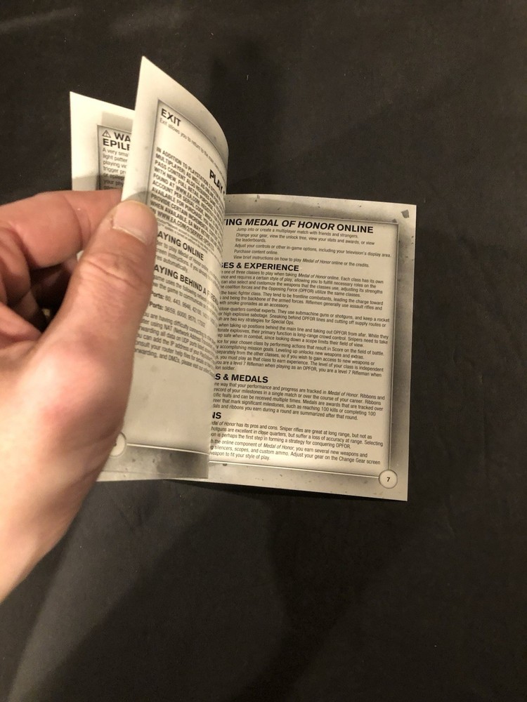 Medal honor ps3 Manual only
