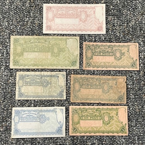 Argentina - Group of (7) Older Banknotes