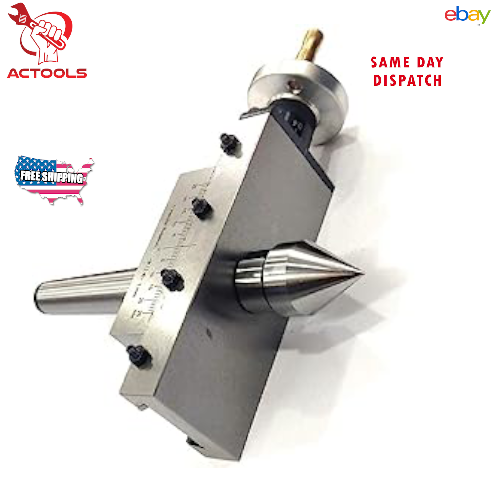 Lathe Taper Turning Attachment Cross Slide MT2 Shank With Revolving Live Center