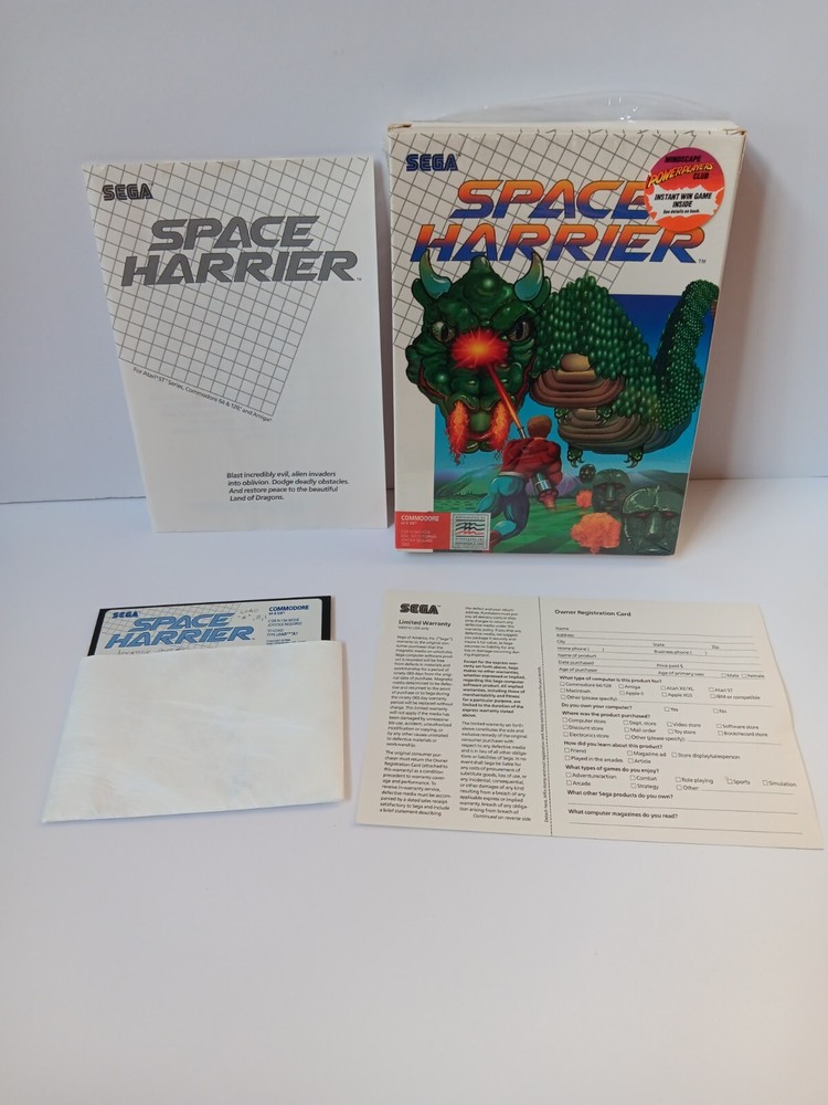Commodore 64 Space Harrier Computer Game Software Tested/Works Sega