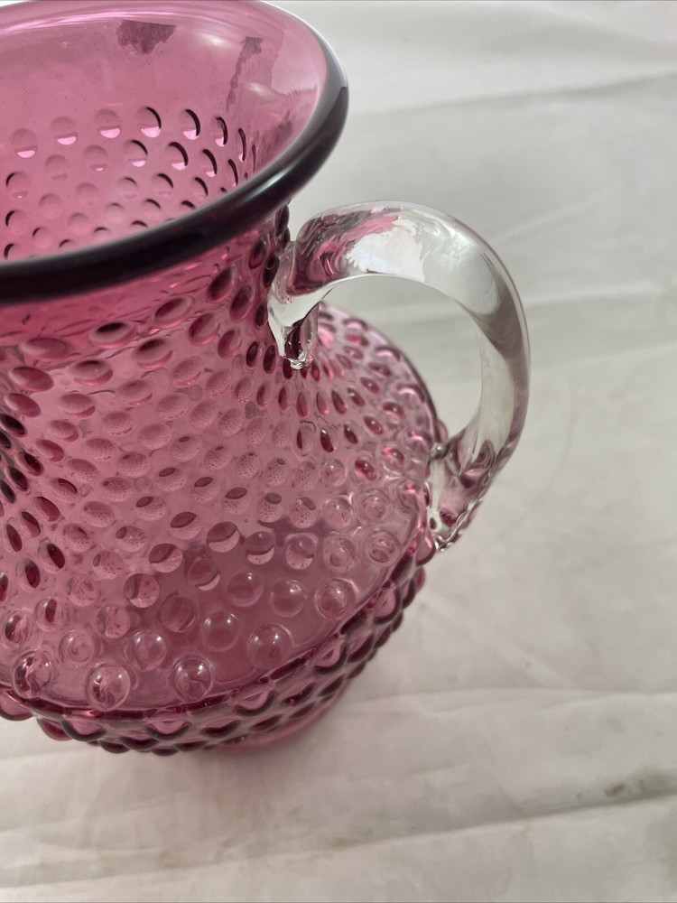 CRANBERRY HOBNAIL FOOTED SMALL PITCHER / JUG