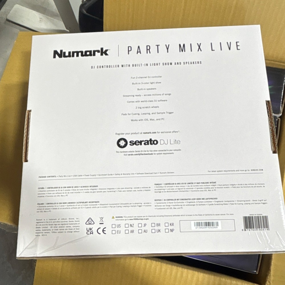 Numark Party Mix Live Double Deck Controller Built-in Speakers Light Show USB