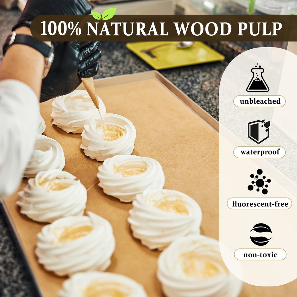 VITEVER Parchment Paper Sheets, Unbleached Parchment Baking Sheets, Precut Parch
