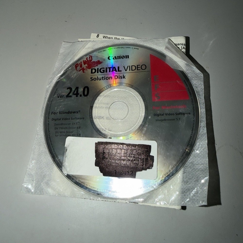 Canon Digital Video Solution Disk Ver. 24.0 Video Editing CD Windows Mac