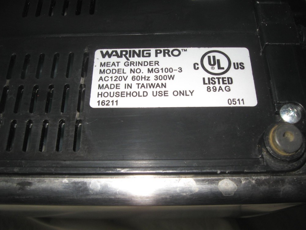 Waring Pro Meat Grinder MG100 Grinder Base ONLY - Working See Video