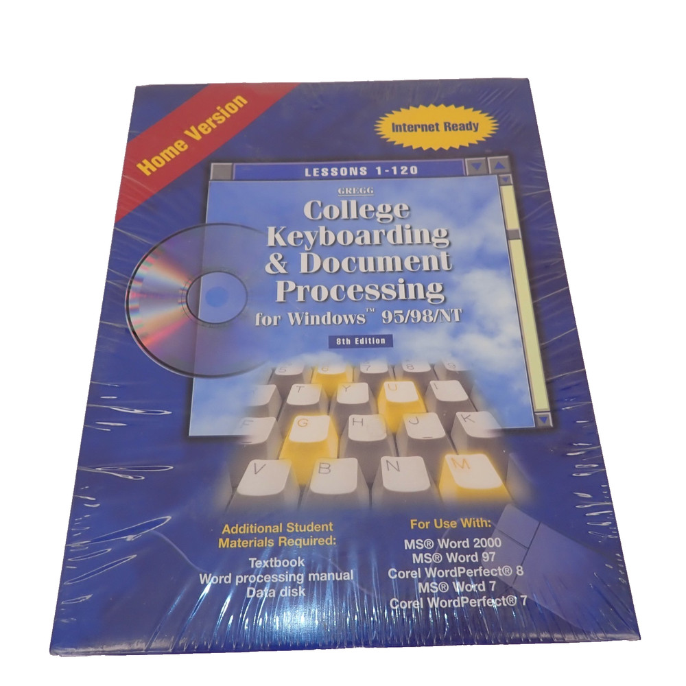 Gregg College Keyboarding Document Processing 8th Edition Home Version CD Sealed