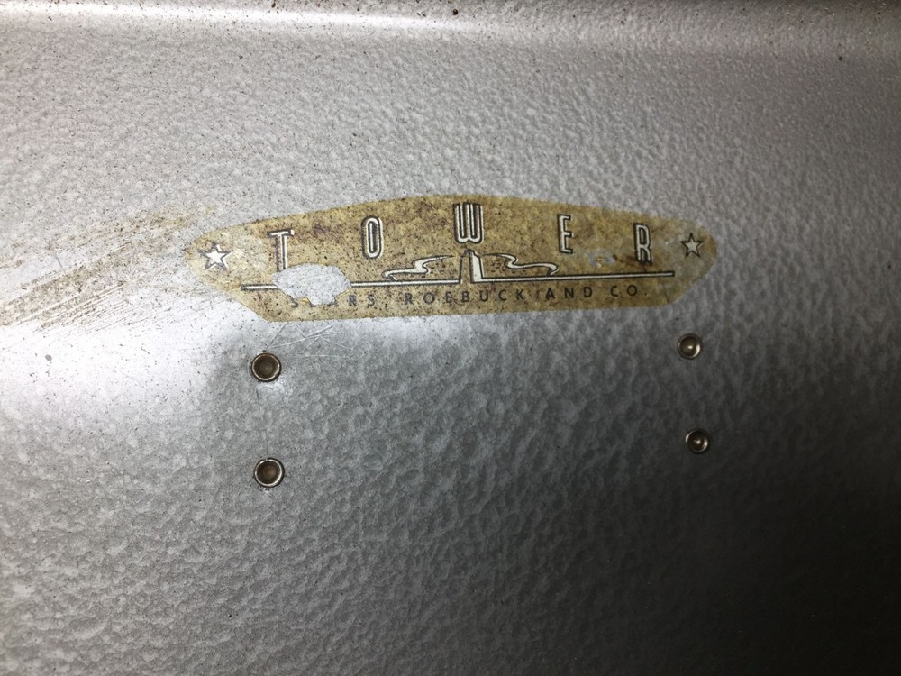 Silver TOWER Metal File/Tool Box with Hinged Lid & Handle