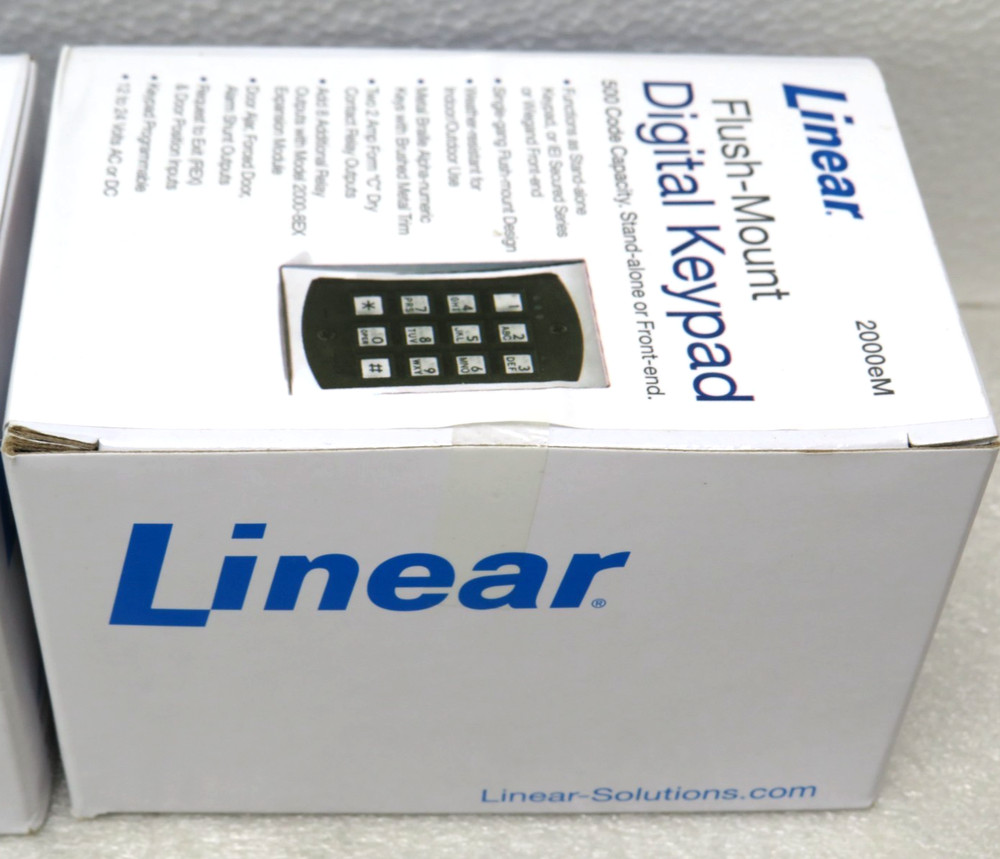 Linear 2000eM eM Style Flush-Mount Durable Metal Access Control Keypad [CTD]