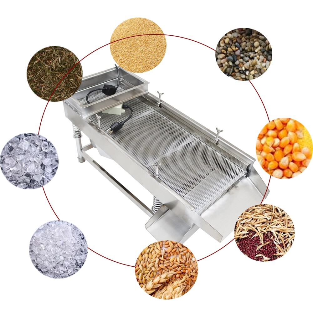 Single Layer Electric Straight Linear Vibrating Sieve Screen 4mm Screen 110V