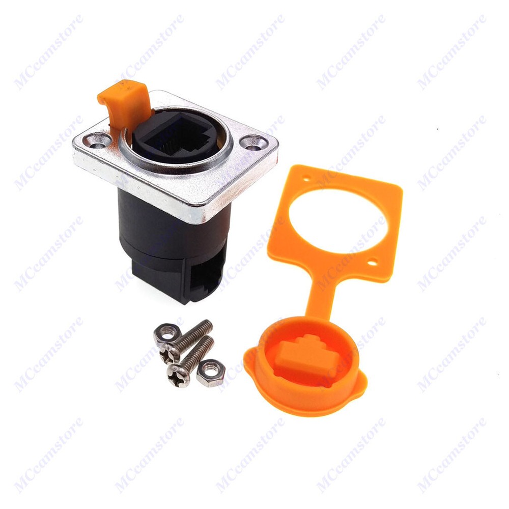 RJ45 Waterproof Shield Female Socket Chassis Panel Mount Network Connectors