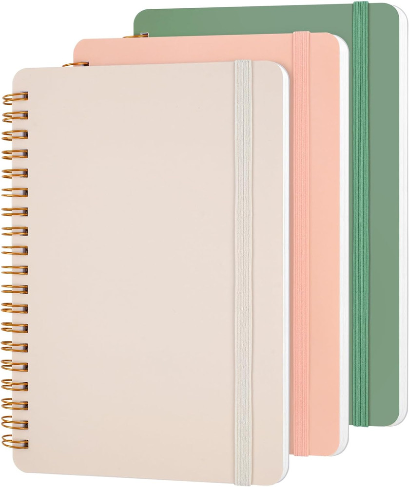 Utron 3 PCS Small Spiral Notebook 5X7, Notebooks for Note Taking, Morandi Spiral