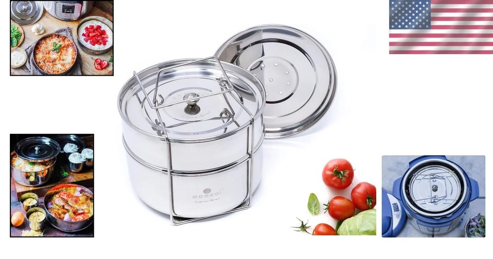 Elegant Extra Deep Steamer Insert for Instant Pot - 6/8 Quart with Baking Cups