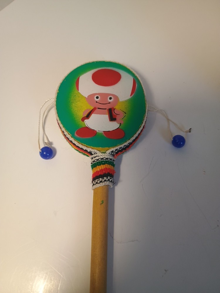 Mario Bros Toad Spin Drum Rattle Drum Percussion
