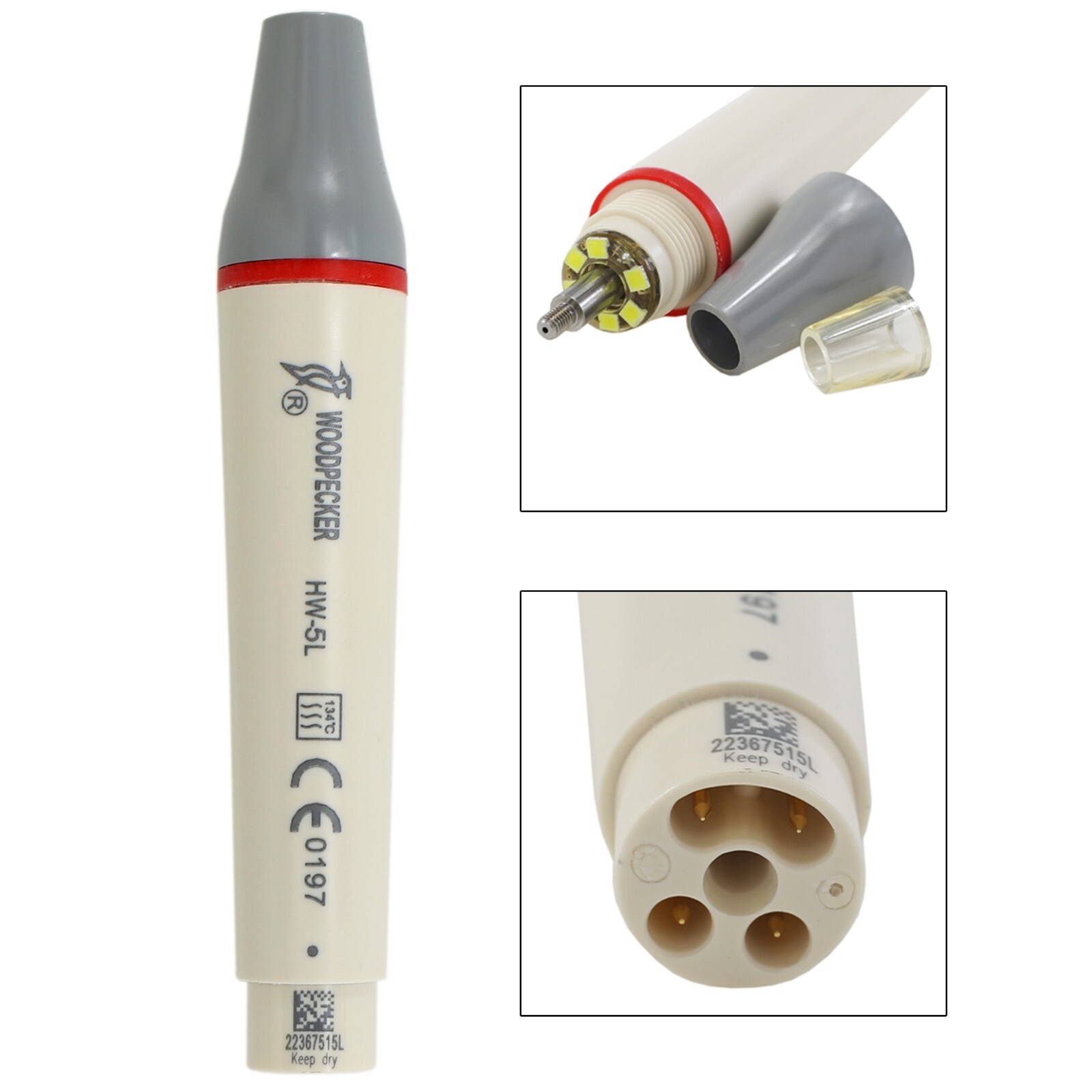 Woodpecker Piezo Handpiece HW-5L For Dental Ultrasonic Scaler UDS-E P N2 N3 LED