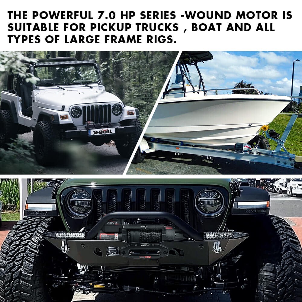 X-BULL 20000LBS Winch 20K Winch Synthetic Rope Truck Trailer Winch 12V 4WD Car