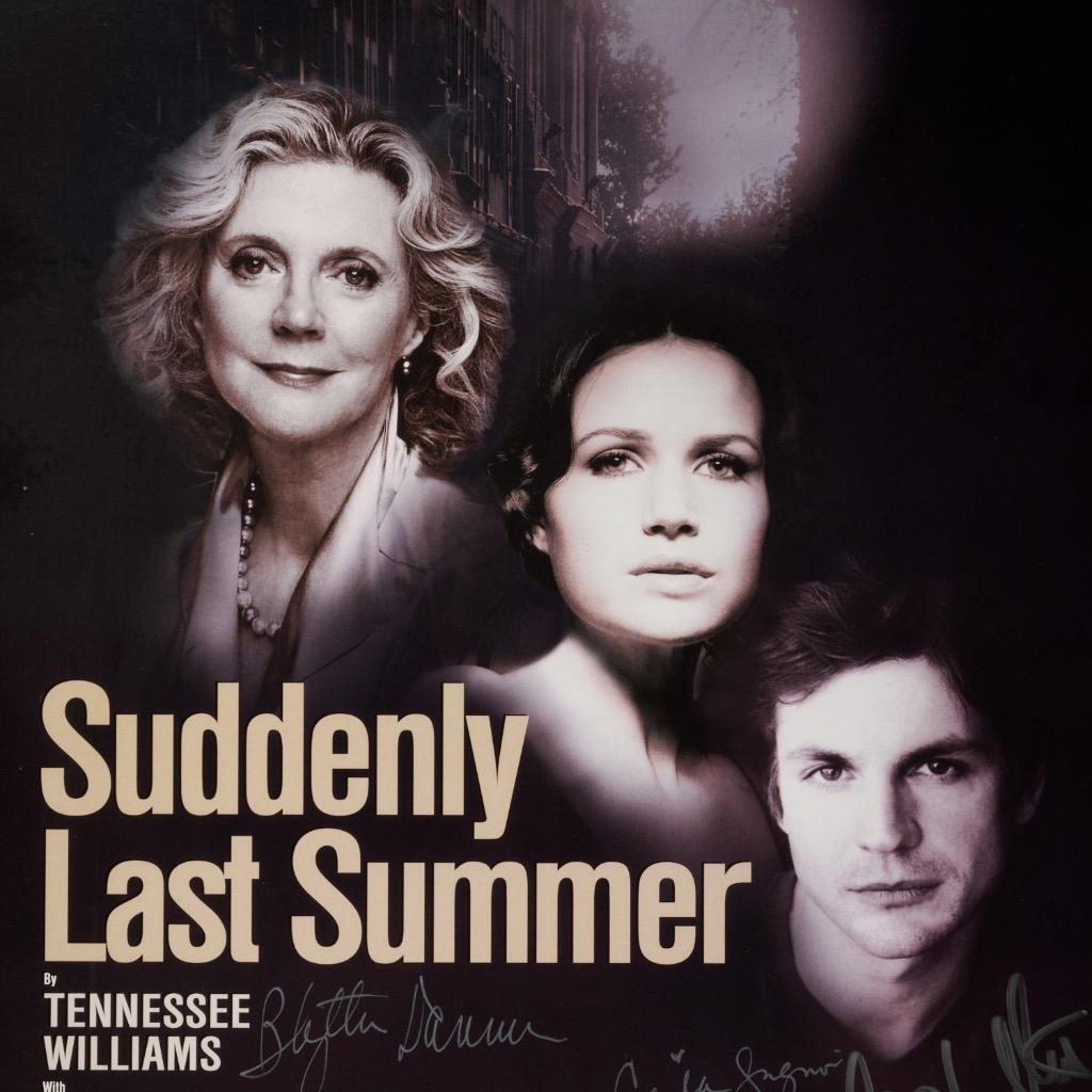 Suddenly Last Summer Blythe Danner Off Broadway Theater Cast Signed Poster 22"h